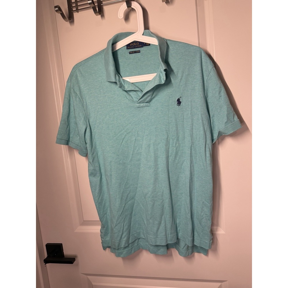 Polo Ralph Lauren Pima Soft Touch Polo Shirt Teal Blue Classic Medium